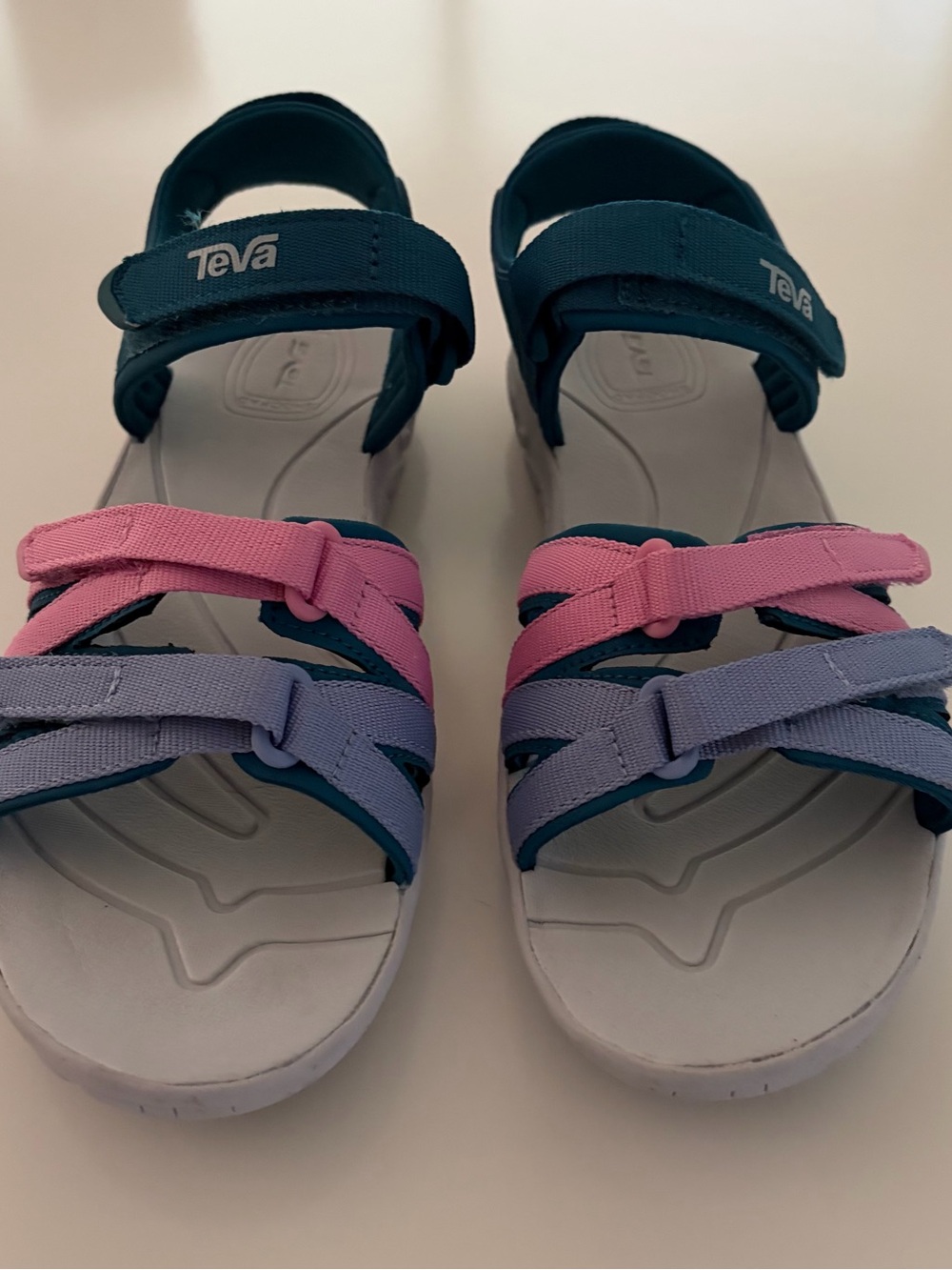 Teva Girl’s Tirra Adjustable Strap Sandals - Blue Coral Multi